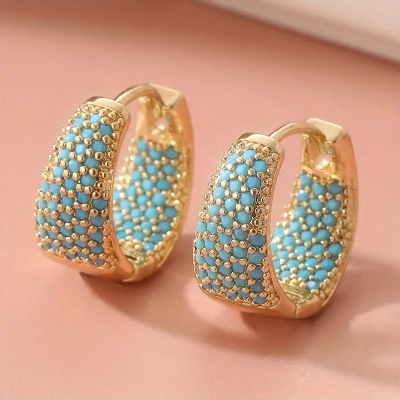 Camilla – Beaded Gold Hoop Earrings