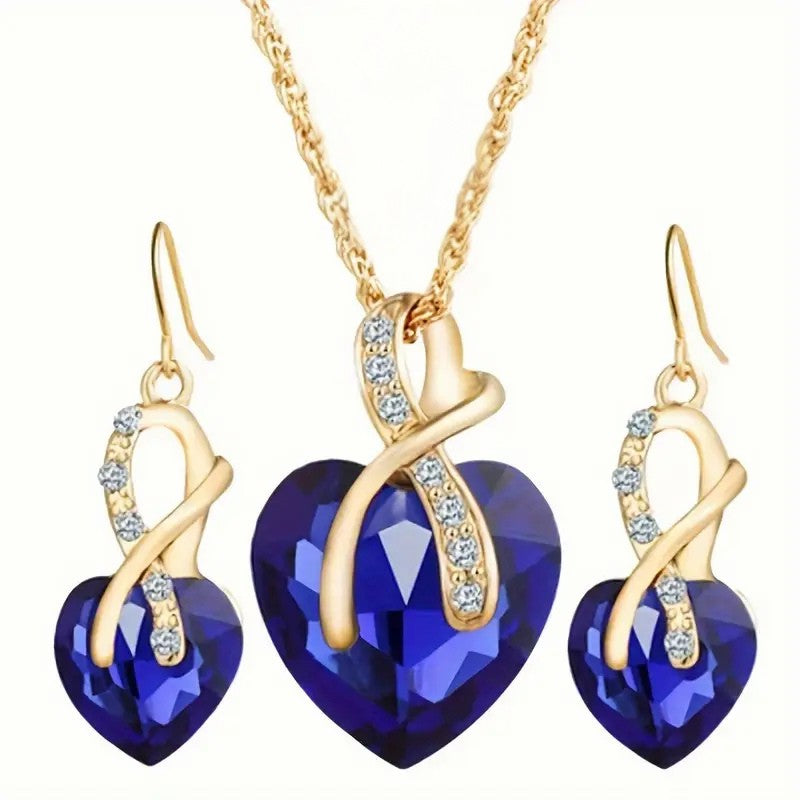 Aveline – Heart Gold Jewelry Set