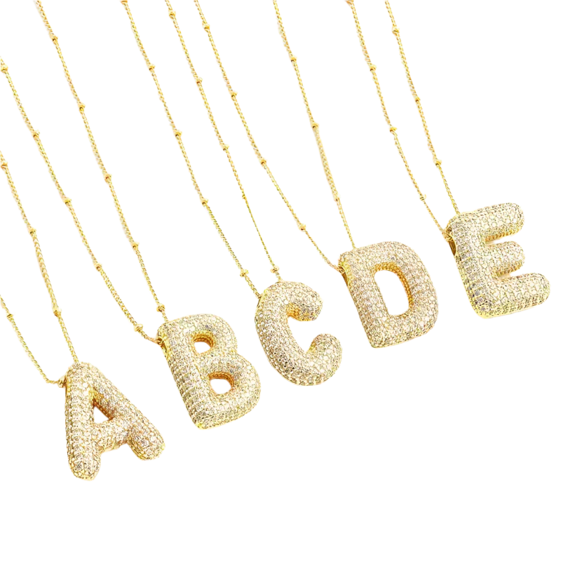 ubrey – Bubble Letter Gold Necklace