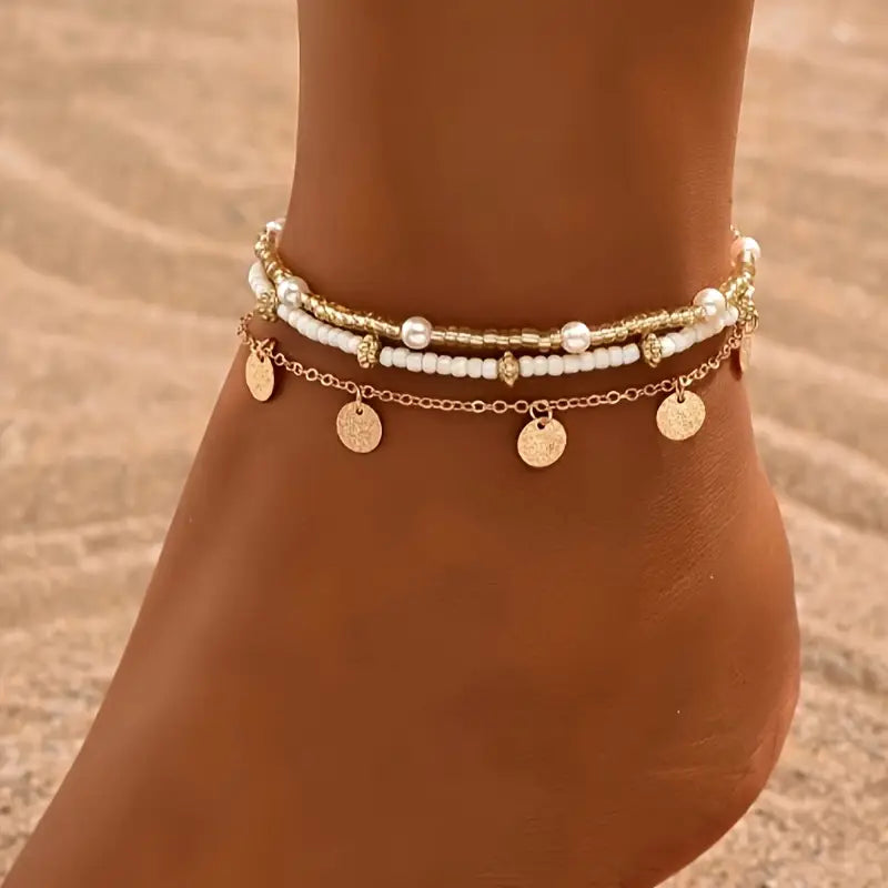Alina – Layered Gold Anklet