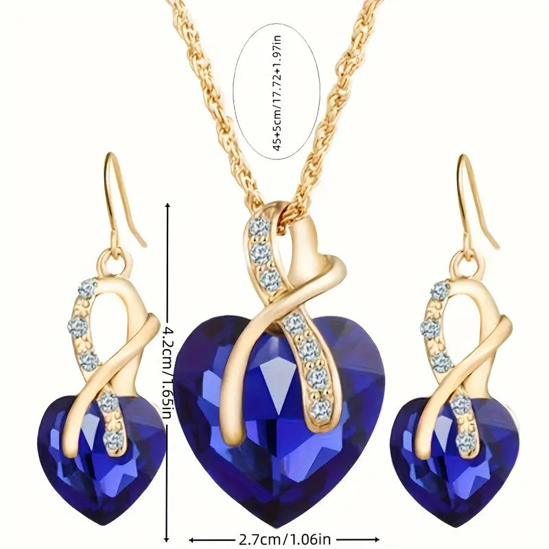 Aveline – Heart Gold Jewelry Set