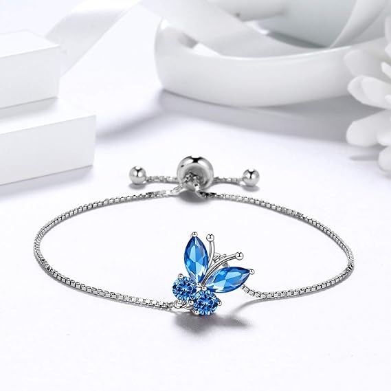 Maribel – Butterfly White Gold Bracelet