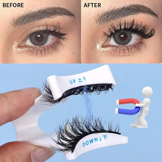 Magnetic False Eyelashes With V-shaped Clip