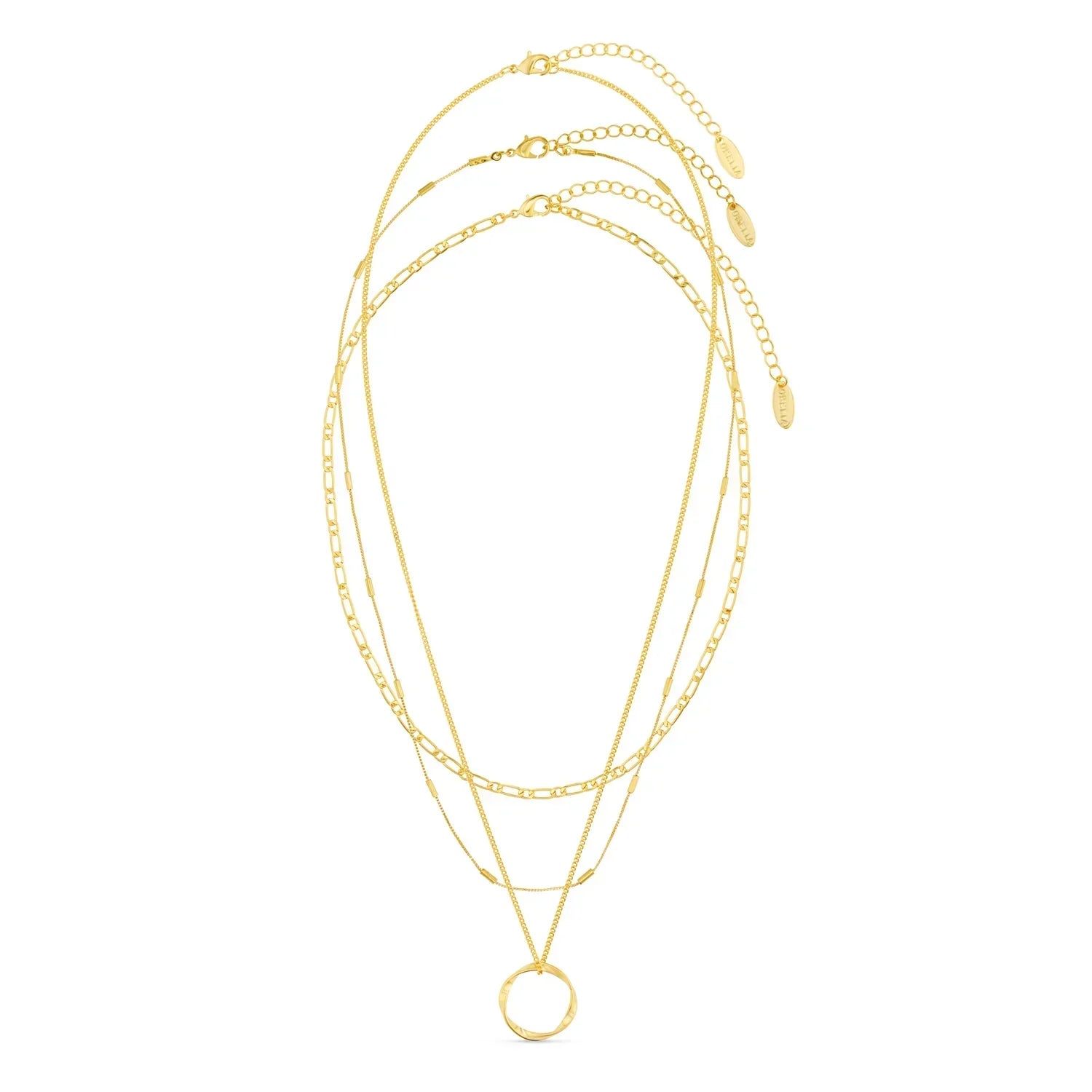 Celeste - Open Circle Three Row Necklace