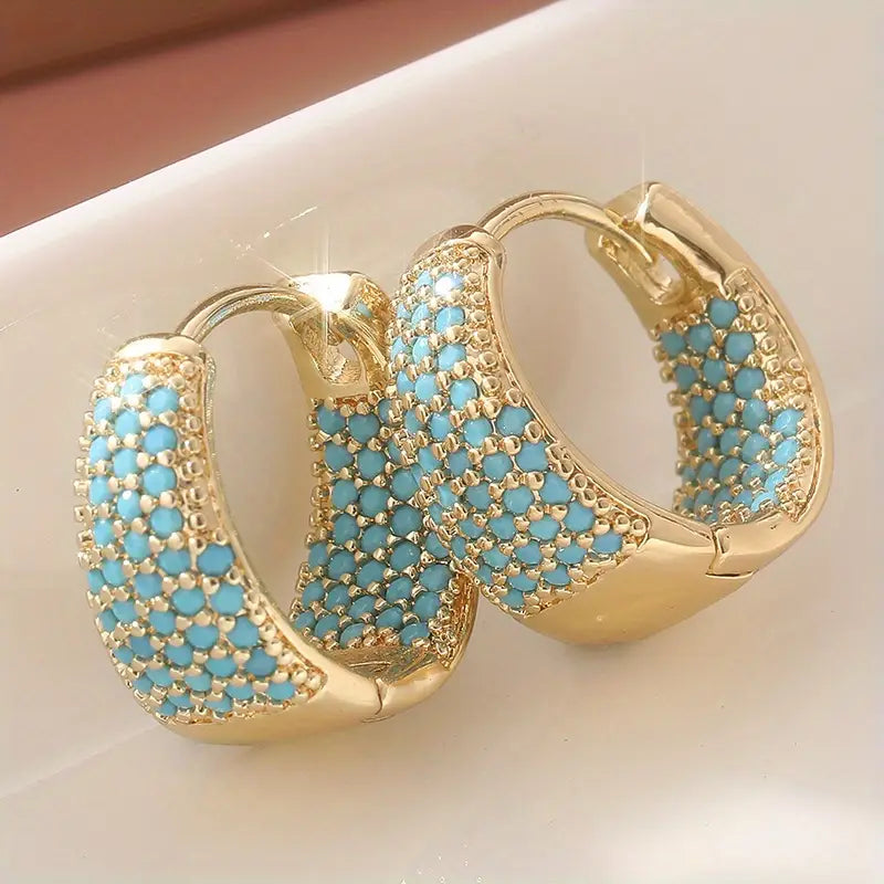 Camilla – Beaded Gold Hoop Earrings