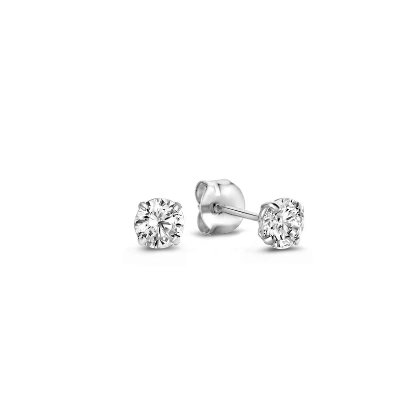 Nora – Solitaire Gold Stud Earrings