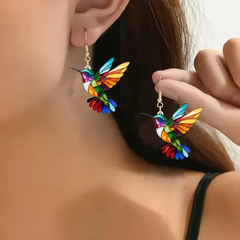 Helena – Colorful Hummingbird Earrings